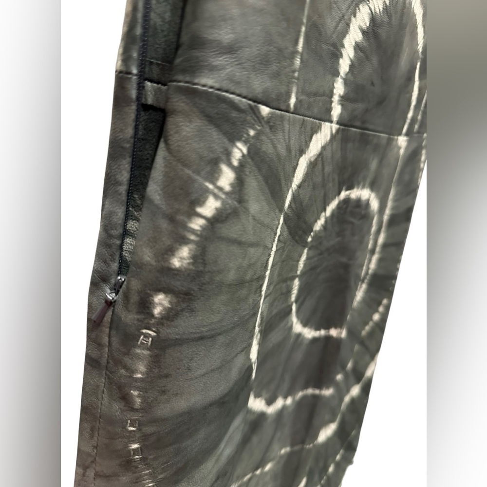 Tory Burch  Leather Dress Greystone  Shawna Tie-Dye Night Out Size 0 - Picture 7 of 16